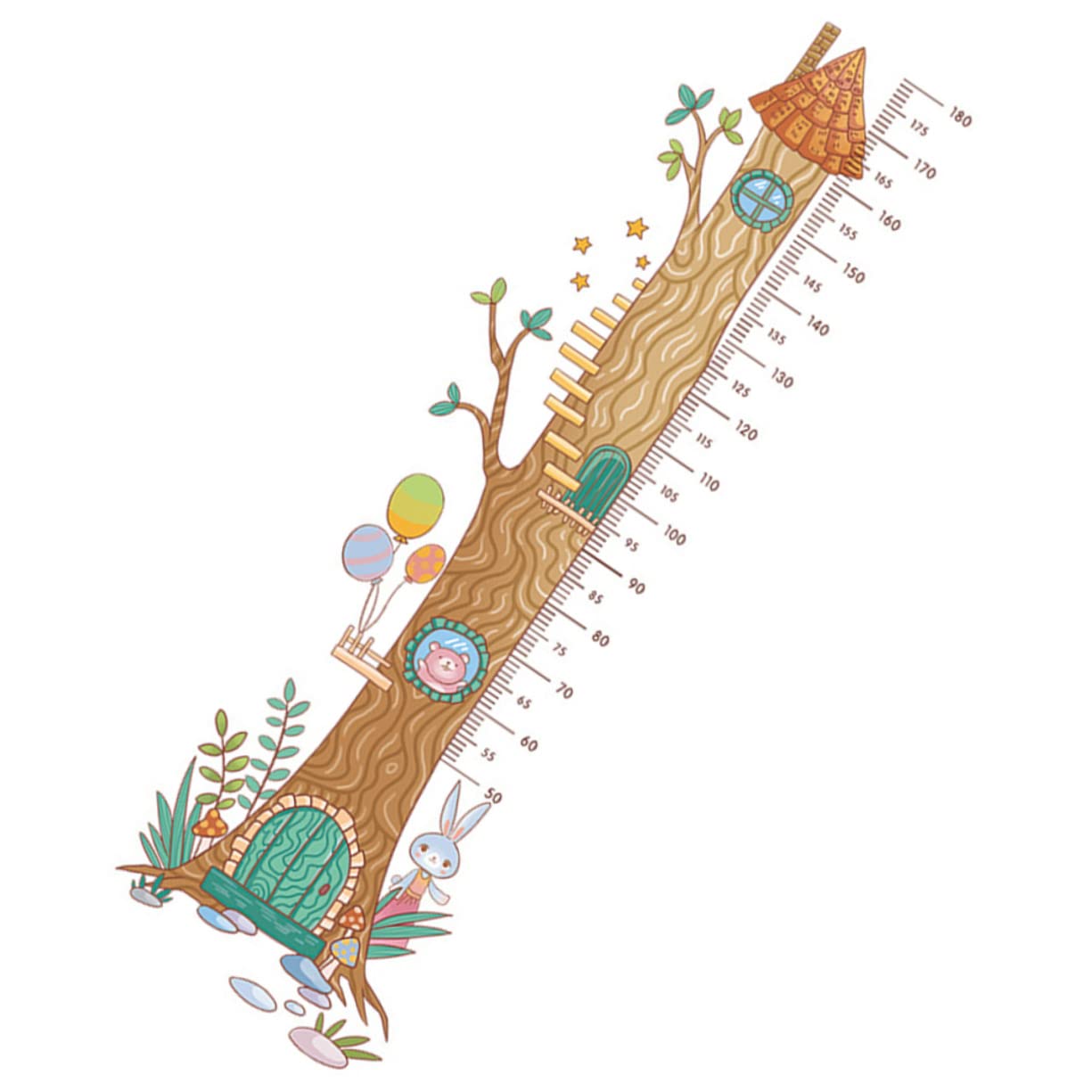 SUPVOX Adorable Pattern Boys and Girls Growth Chart Sticker Height Measurement Tool for Boys Girls Room Decor