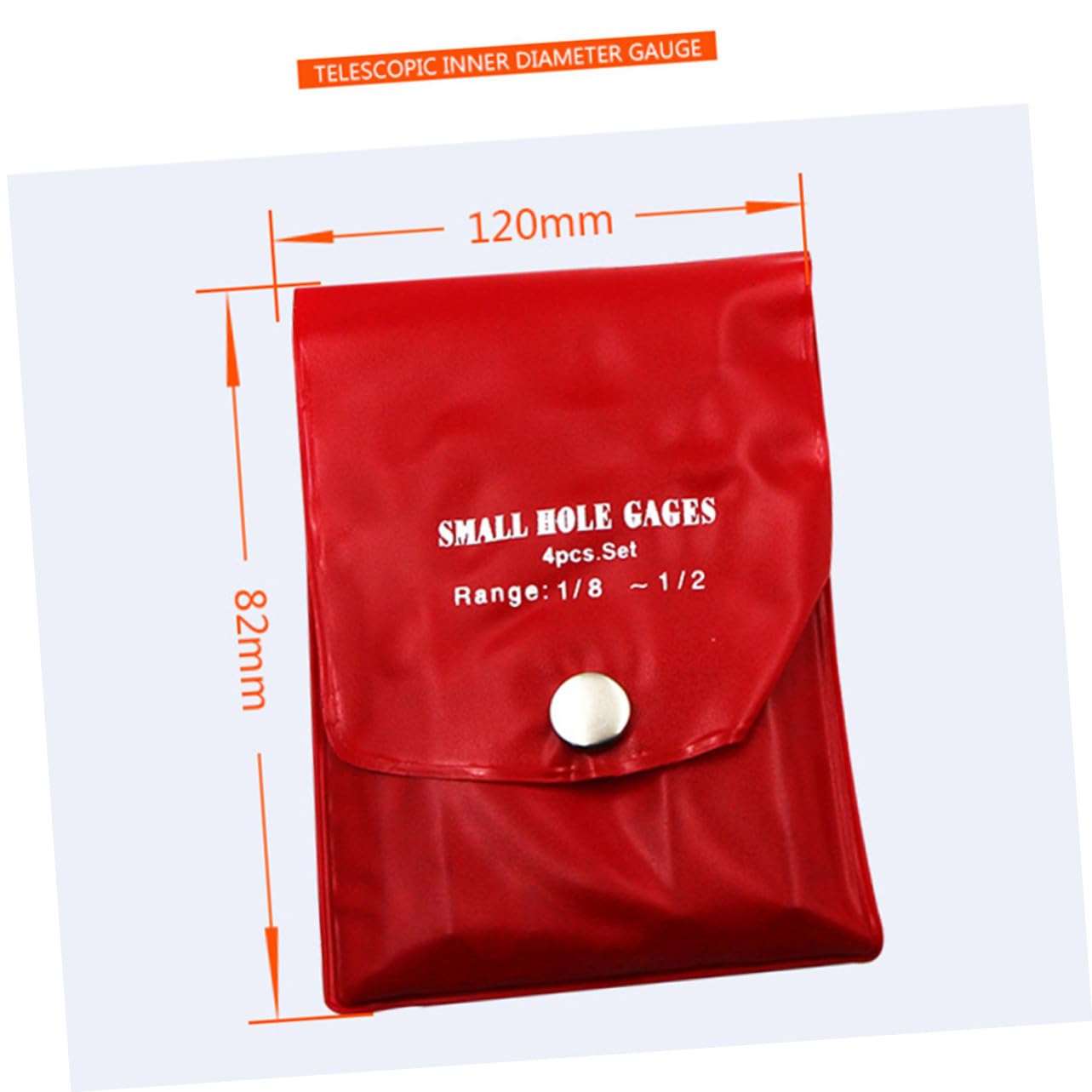 4 Pcs Small Bore Telescoping Gauge Set Hardened Spherical Measuring Faces for Precise Inner Measurement with Satin Finish Adjustment Shaft