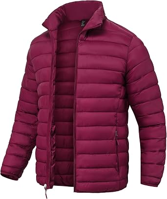 SPOSULEI Men Puffer Jacket Packable Lightweight Winter Jackets Coats Outdoor Waterproof Insulated Jackets