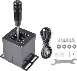 CNRAQR 7+R H-Pattern USB Gear Shifter for Logitech G29/G920/G27, Thrustmaster T300RS/GT - PC Sim Racing Shifter for ATS, ETS2, Dirt, WRC