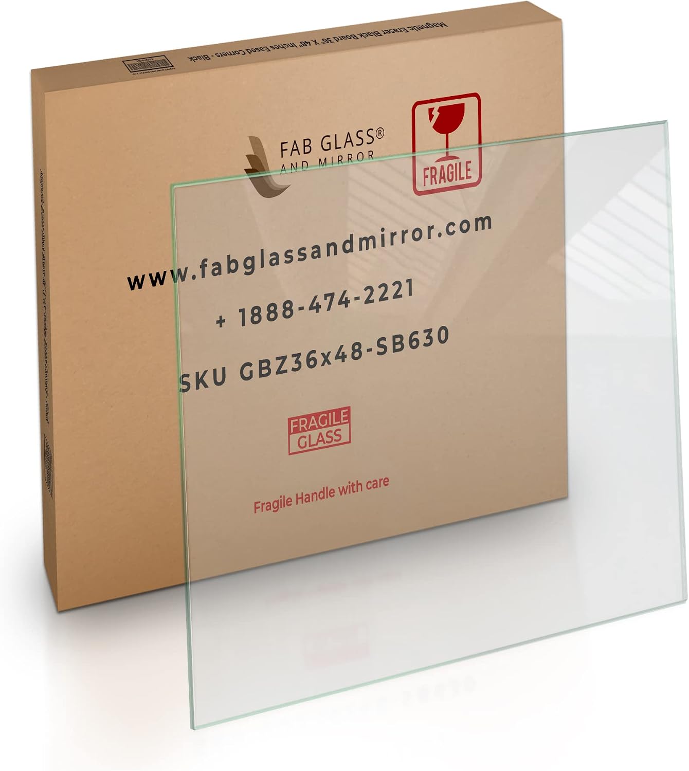 Tempered Glass Table Top 31 Inch Square Pencil Edge Clear Surface 3/8 Inch Thick for Home Office or Outdoor Furniture by Fab Glass and Mirror