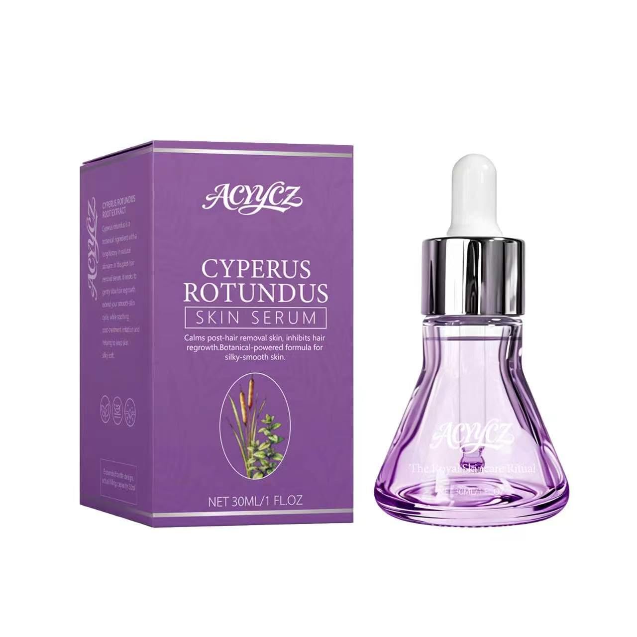 Cyperus Rotundus Serum Oil, Natural Hair Management Serum for Body Skin, Gentle Shaving Care, Moisturizing Soothing Extract Oil Suitable for All Skin Types (01)