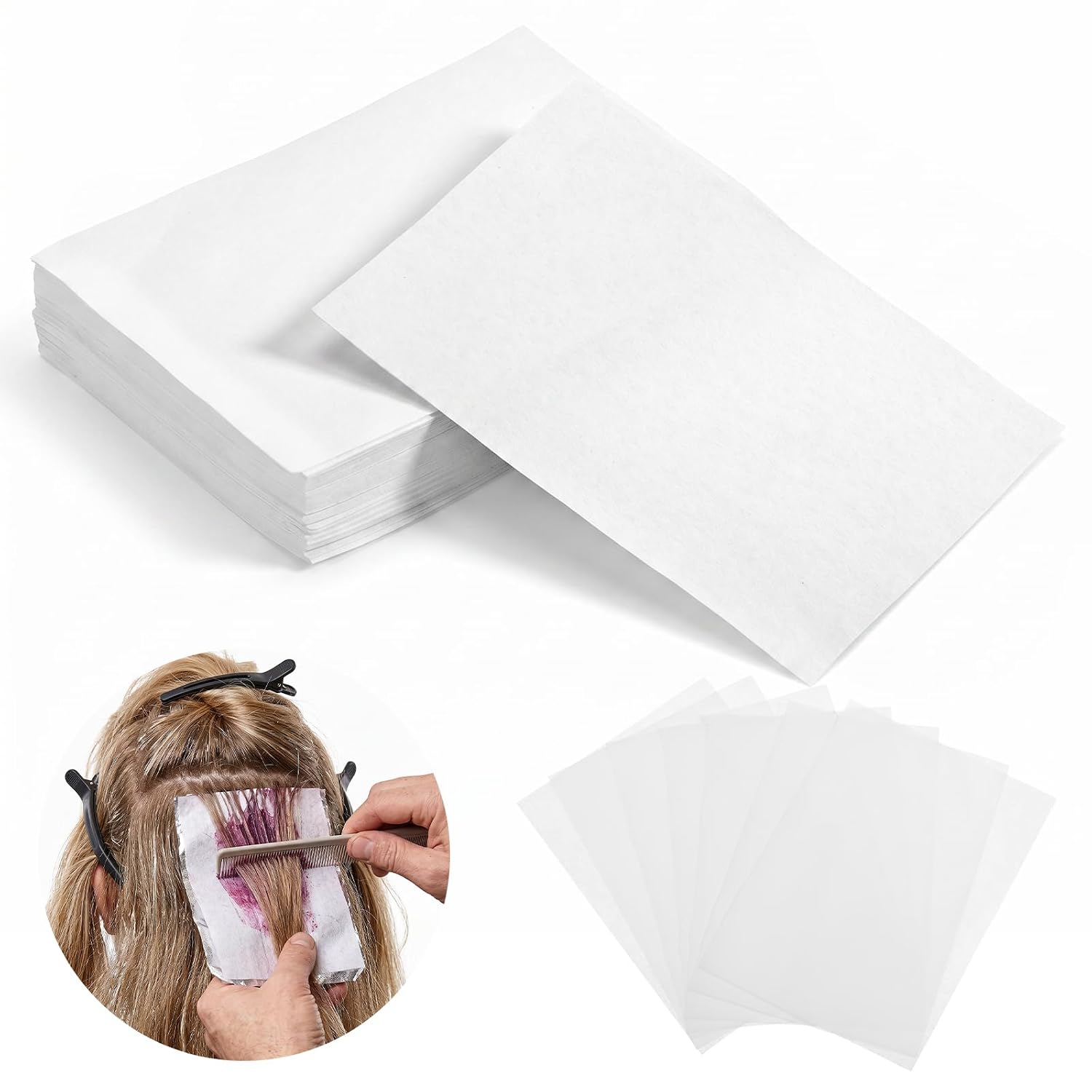 400Pcs End Papers for Hair, Perm Papers for Hair Disposable Salon Hairs End Wrap Paper Heat-Resistant Ended Tissue for Hairs Perm High Temperature Resistant Curling Paper for Salon Shop White
