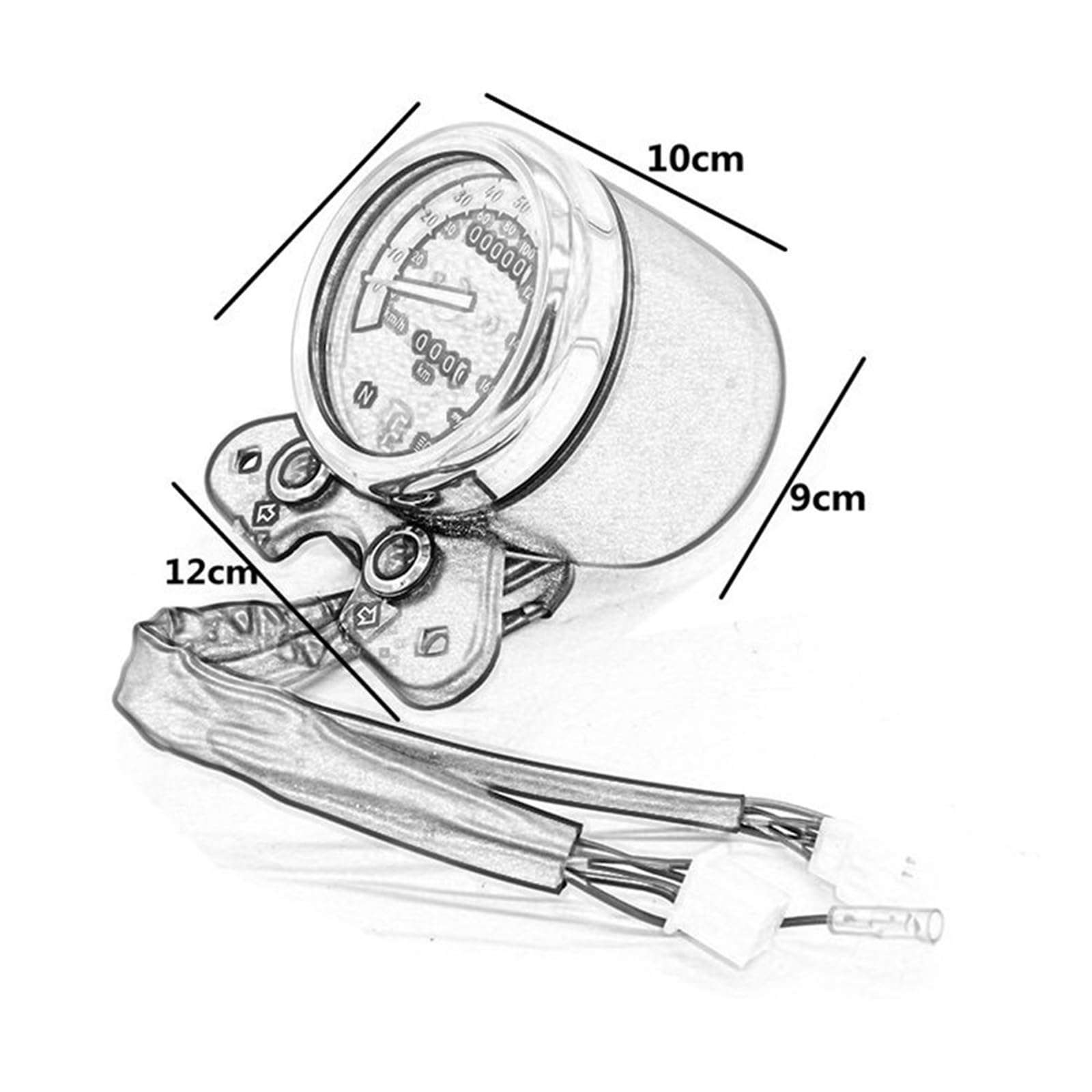 Contachilometri digitale universale for motociclette LCD LIGHT da 12 V, tachimetro, indicatore dell'olio personalizzato, for, Misuratore per motociclette