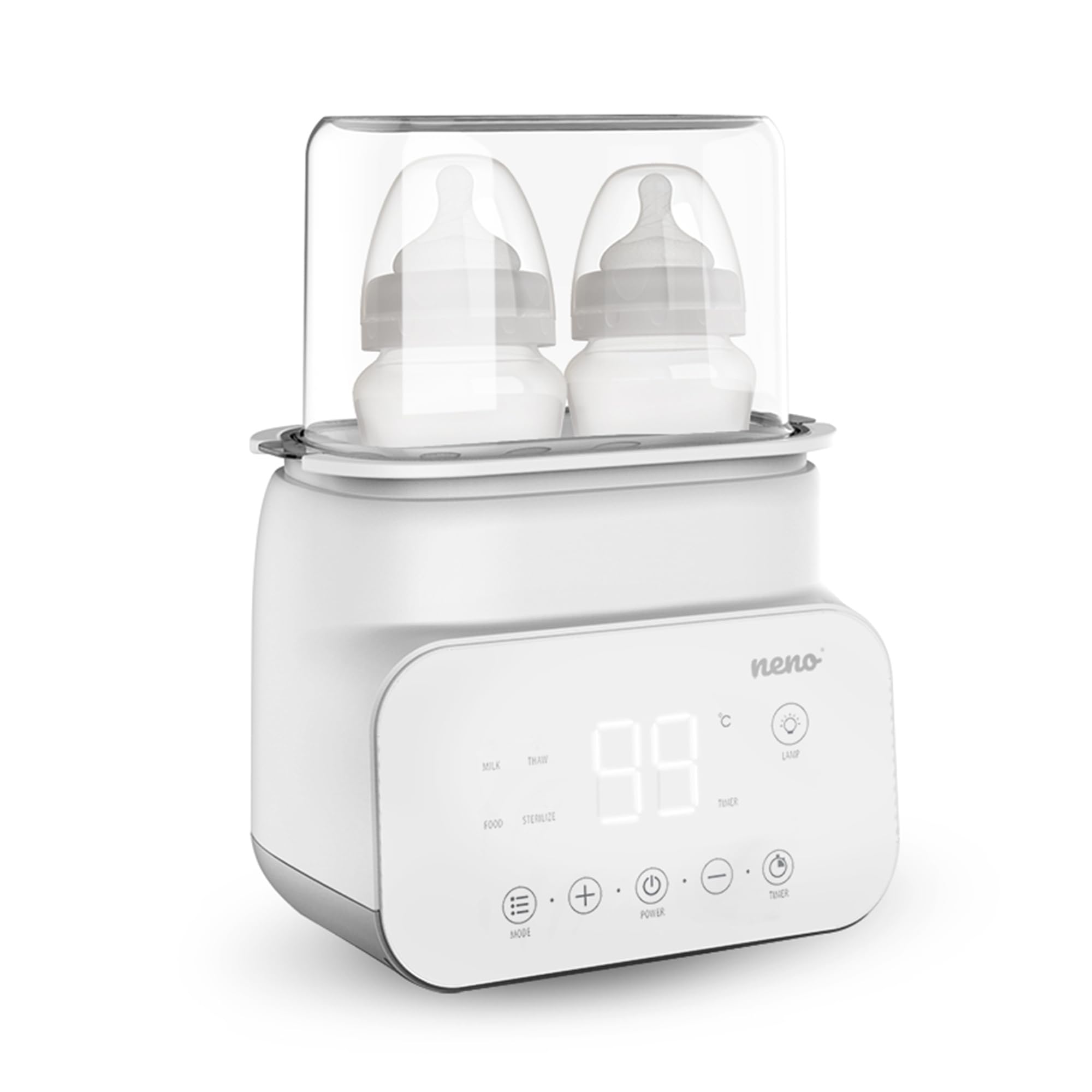 NENO VITA - Flaschenwärmer Baby und Sterilisator für Babyflaschen - Baby Flaschen Wärmer - 5-in-1: Sterilisation, Erwärmen von Mahlzeiten und Milch, Auftauen, Temperaturhaltung – 4 Betriebsarten