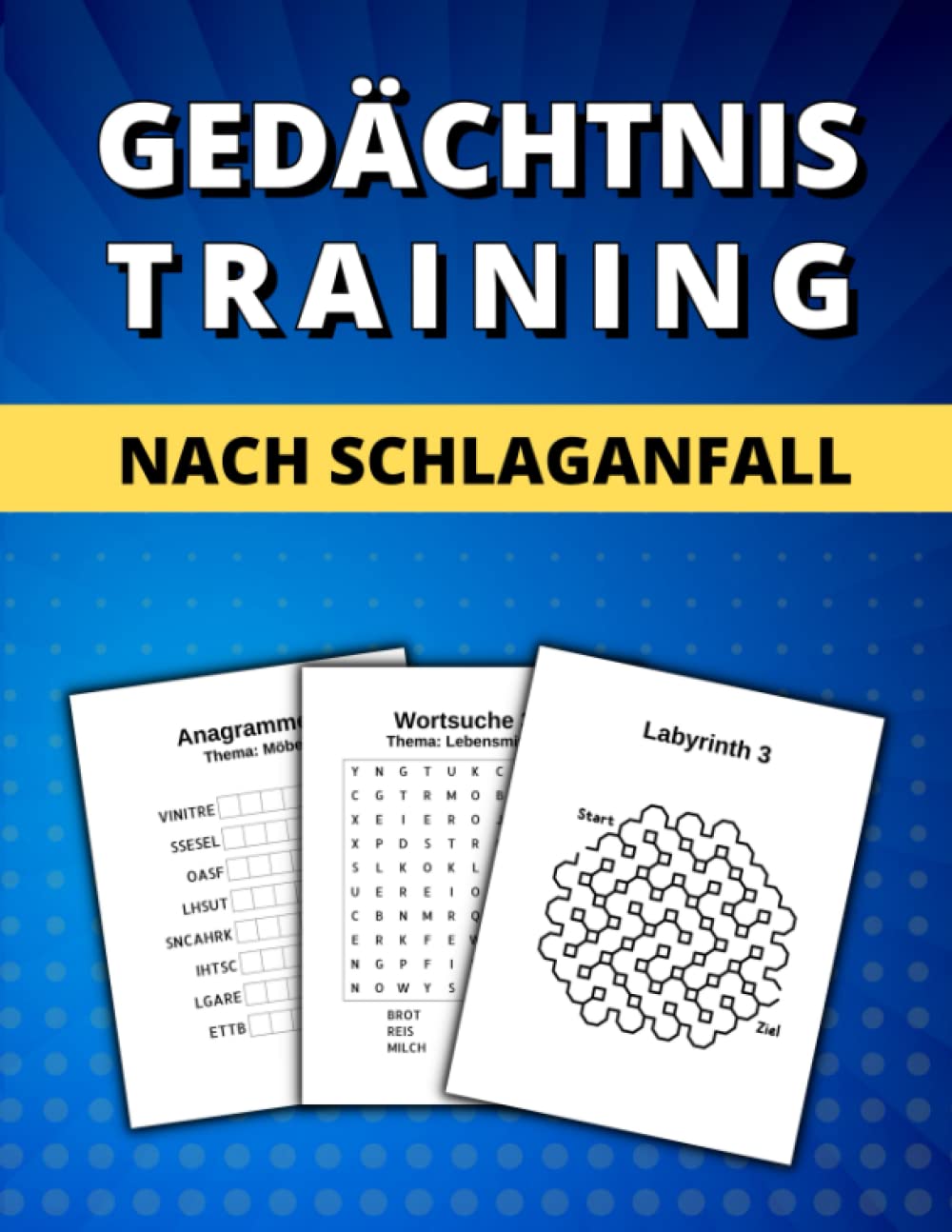 Gedächtnistraining nach Schlaganfall: Rätsel und Aufgaben in großer Schrift zur Förderung von Konzentration und Feinmotorik