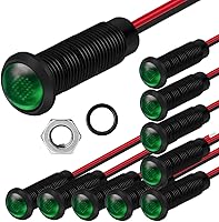 Vista 28 de 10 piezas de luz indicadora LED con cable impermeable de 6 mm AC/DC 12-24V (Azul)