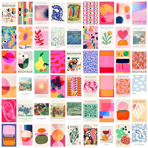 Image of Craft Qila Cardstock Eclectic Vol 1 Pack Of 54 Aesthetic Wall Collage Kit, Girl Room Decor, Dorm Decor, Photo Collage Kit, Wall Collage