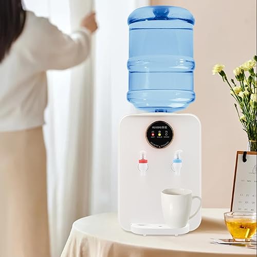 Miniatura 2 de Dispensador de agua fría y caliente, dispensador de enfriador de agua para encimera de 5 galones, dispensador de agua de carga superior para el