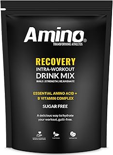 Amino Recovery - EAA & BCAA Intra Workout Amino Acid Recovery Drink - 5000mg EAA Amino Acids, B Vits & BCAA Powder - Protect Muscle & Aid Recovery - Sugar Free & Vegan (Apple, 22 Servings)