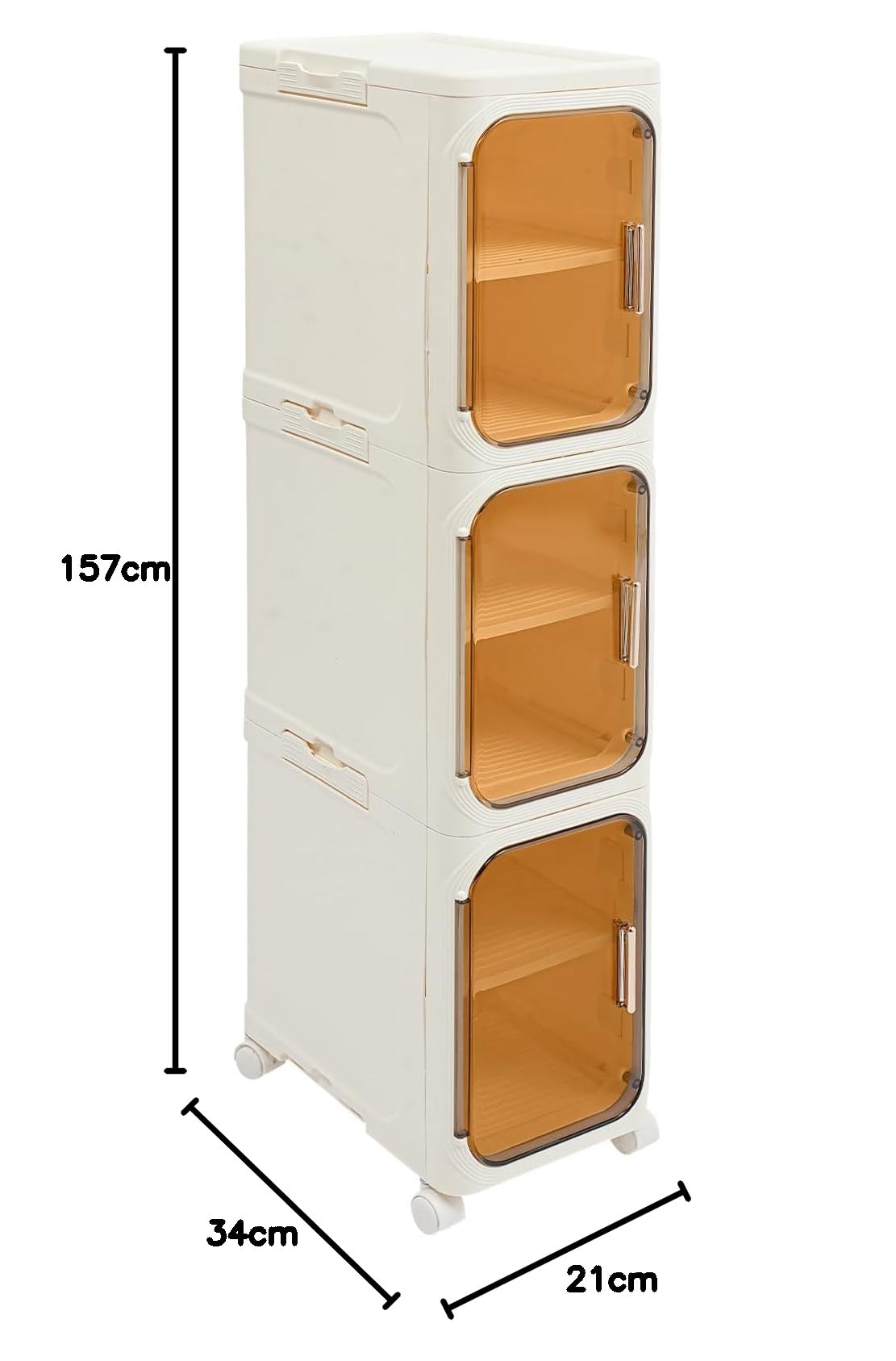 Armoire de niche étroite à 5 compartiments avec compartiments et roulettes, en plastique, peu encombrante, empilable, pour petites salles de bains, 21 x 34 x 157 cm