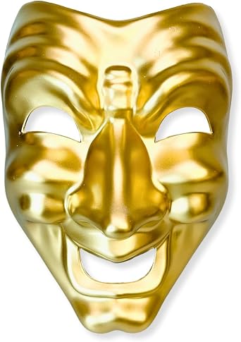 White Full Face Comedy Tragedy Jester Mask Phantom of The Opera Masquerade Venetian Witty Smart Cynical Mardi Gras Mask