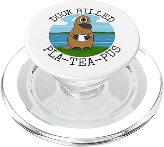 Duck Billed Platypus, Pla-Tea-Pus, Australia Funny PopSockets MagSafe PopGrip for iPhone