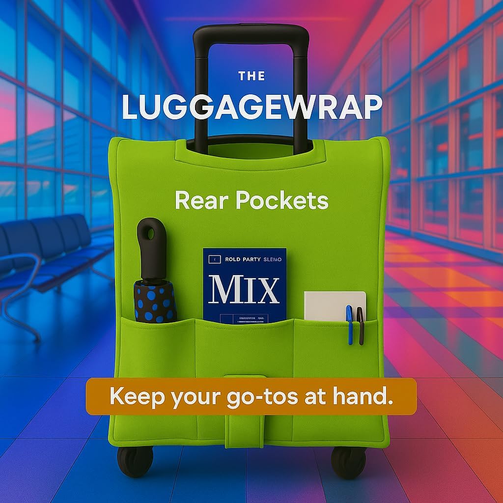 Large Lemony Lime Green Water-Resistant Luggage Covers for Suitcase TSA Approved for 27"-29" - Durable Patented Design Suitcase Covers for Luggage, Fundas para Maletas, Travel Accessories