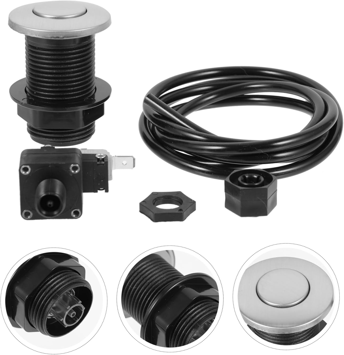 3sets Garbage Disposal Air Kit Button and Bathtub Start Material Easy Installation Compatible Models