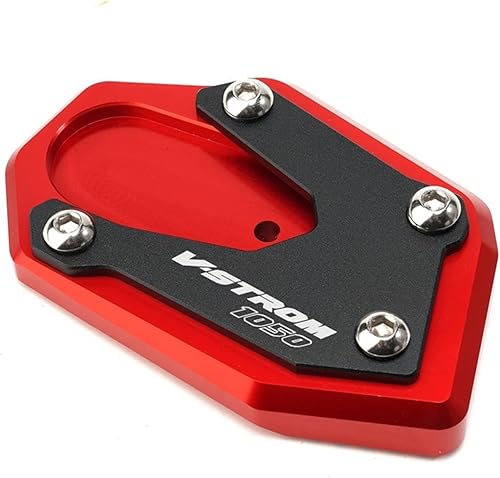 BPILOT Support Plate Motorcycle Accessories Side Stand Enlarge Foot Support Plate Side Stand Extension Pad for Suzuki V-Strom 1050 2020 (Color Red)