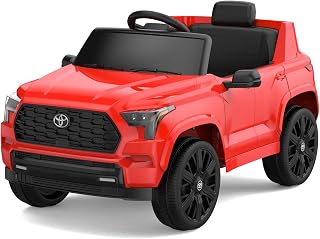 Ride Electric Car for Kids with Remote Control, 12V Battery Powered Licensed Toyota, Electric Vehicle Ride Toy with Spring Suspension, Led Lights, Music, 3 Speeds