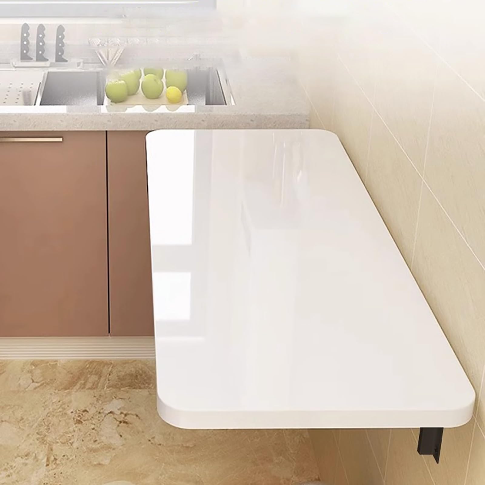 Table murale pliante 30x60cm pour petit espace et bureau flottant de cuisine
