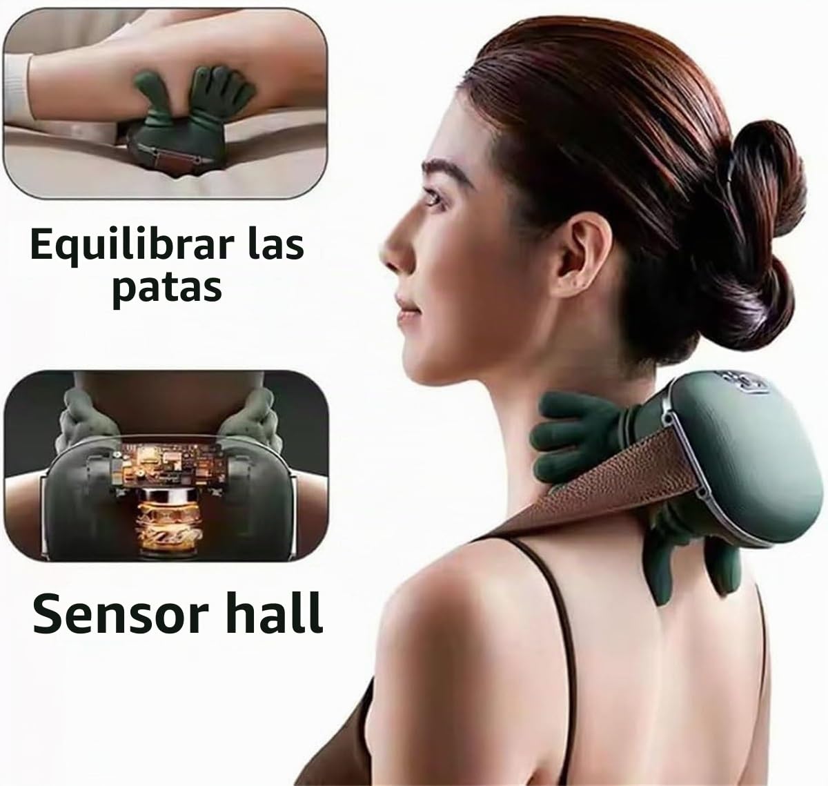 Siaasoo Masajeador de cuello, Masajeador Siaasoo Masajeador para hombros, almohada relajante cervical, masajeador Shiatsu de espalda y cuello, almohada de masaje eléctrica de amasamiento, ajuste de 3