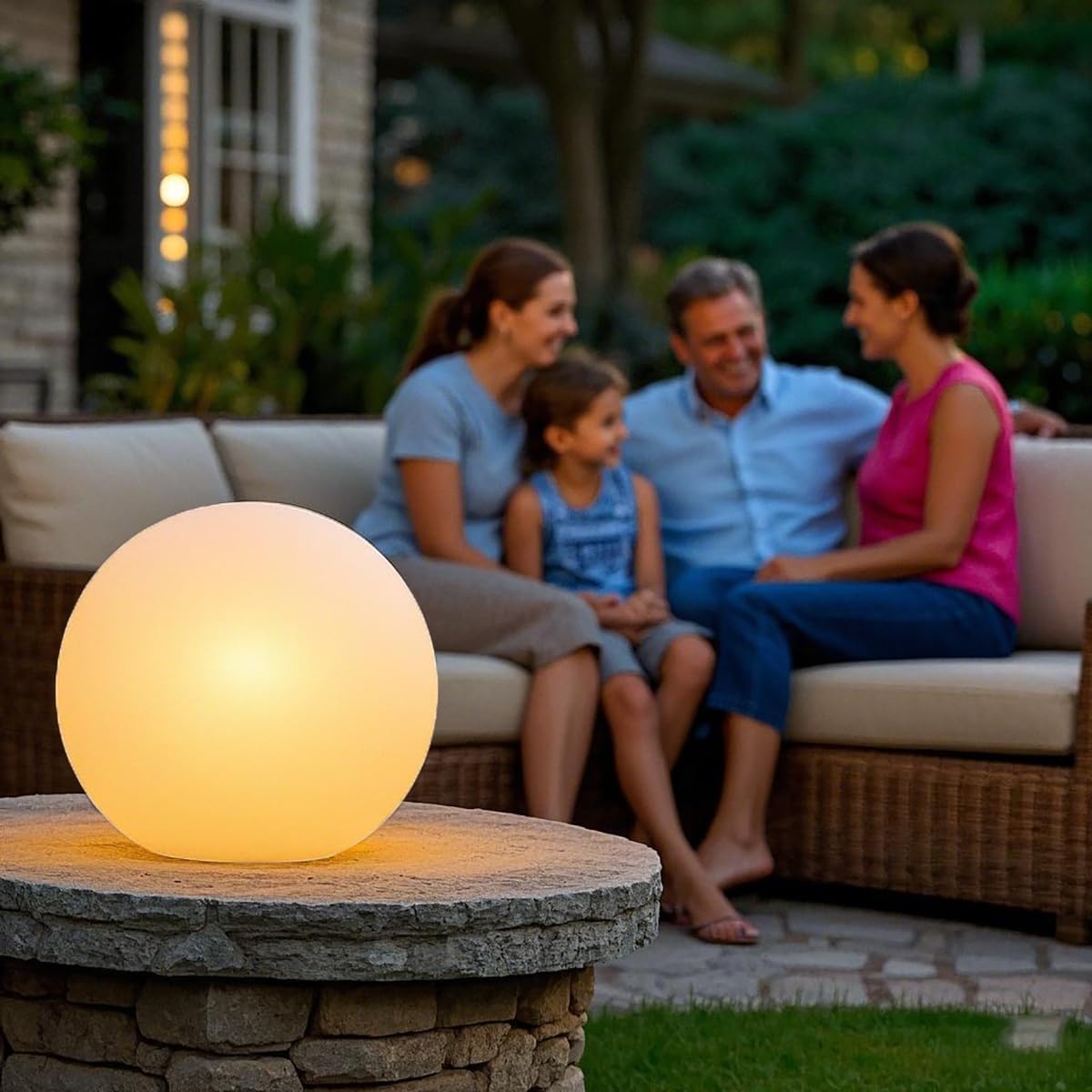 MR.GO 10" LED Solaire Lampe Boule Lumière Imperméable Sphère Lampe avec Télécommande, 16 Couleurs Dimmable, Changement de Couleur Lumière D'ambiance Jardin Orbe avec Piquet pour la Décor Extérieure