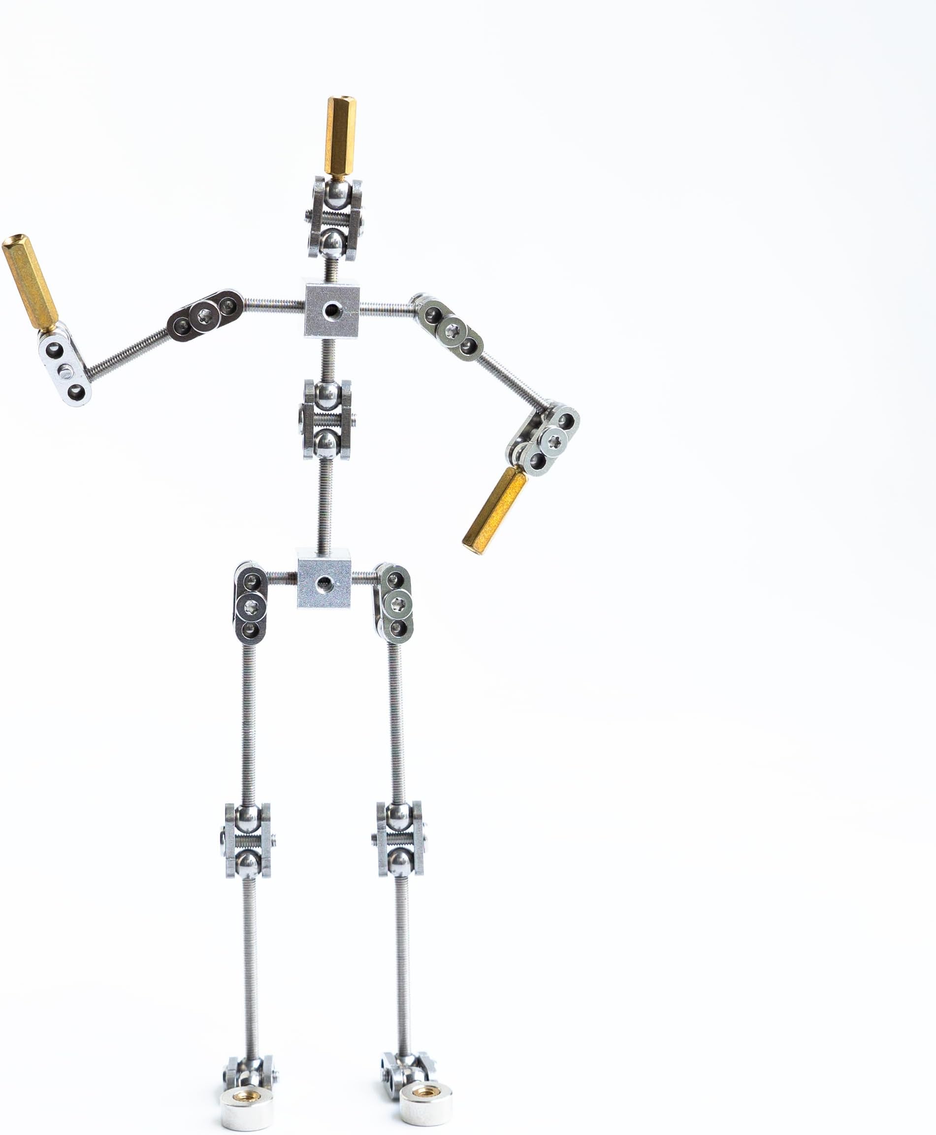 Studio Stop Motion Armature Kit - Feet Tie Down DIY Metal Puppet Figure Skeletons Easy Assembly for Animation Character Design & Creative Fun, Perfect for Stop Motion Animation (Silver, 7.4in)