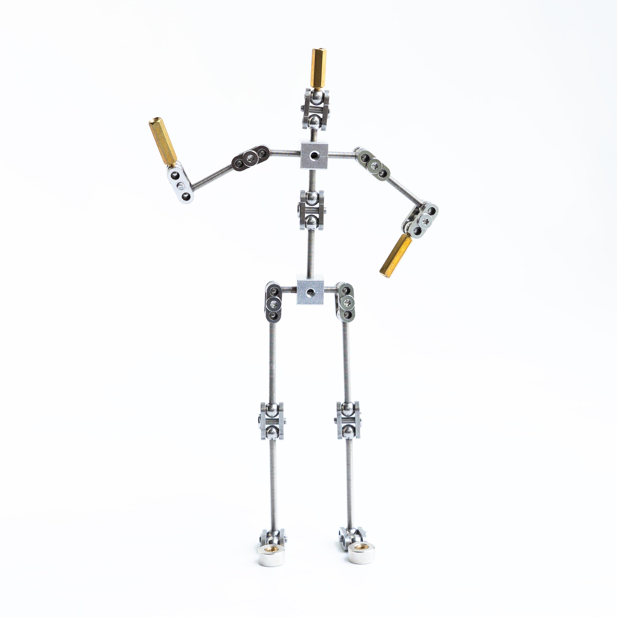 Studio Stop Motion Armature Kit - Feet Tie Down DIY Metal Puppet Figure Skeletons Easy Assembly for Animation Character Design & Creative Fun, Perfect for Stop Motion Animation (Silver, 7.4in)