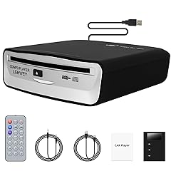 External Universal CD Player for Car - Lehwey Portable Car CD Players with AUX Cable & Remote Control, Plugs into Cars USB Port, Laptop, TV, Mac, Computer, for Android 4.4 and Above Navigation
