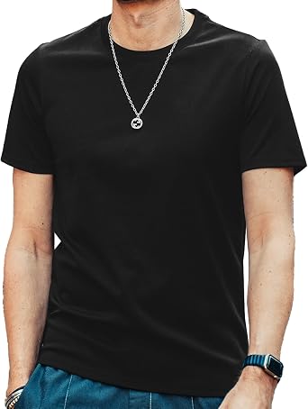 Mens T-Shirts Short Sleeve Casual Cotton Crew Neck Basic Tees