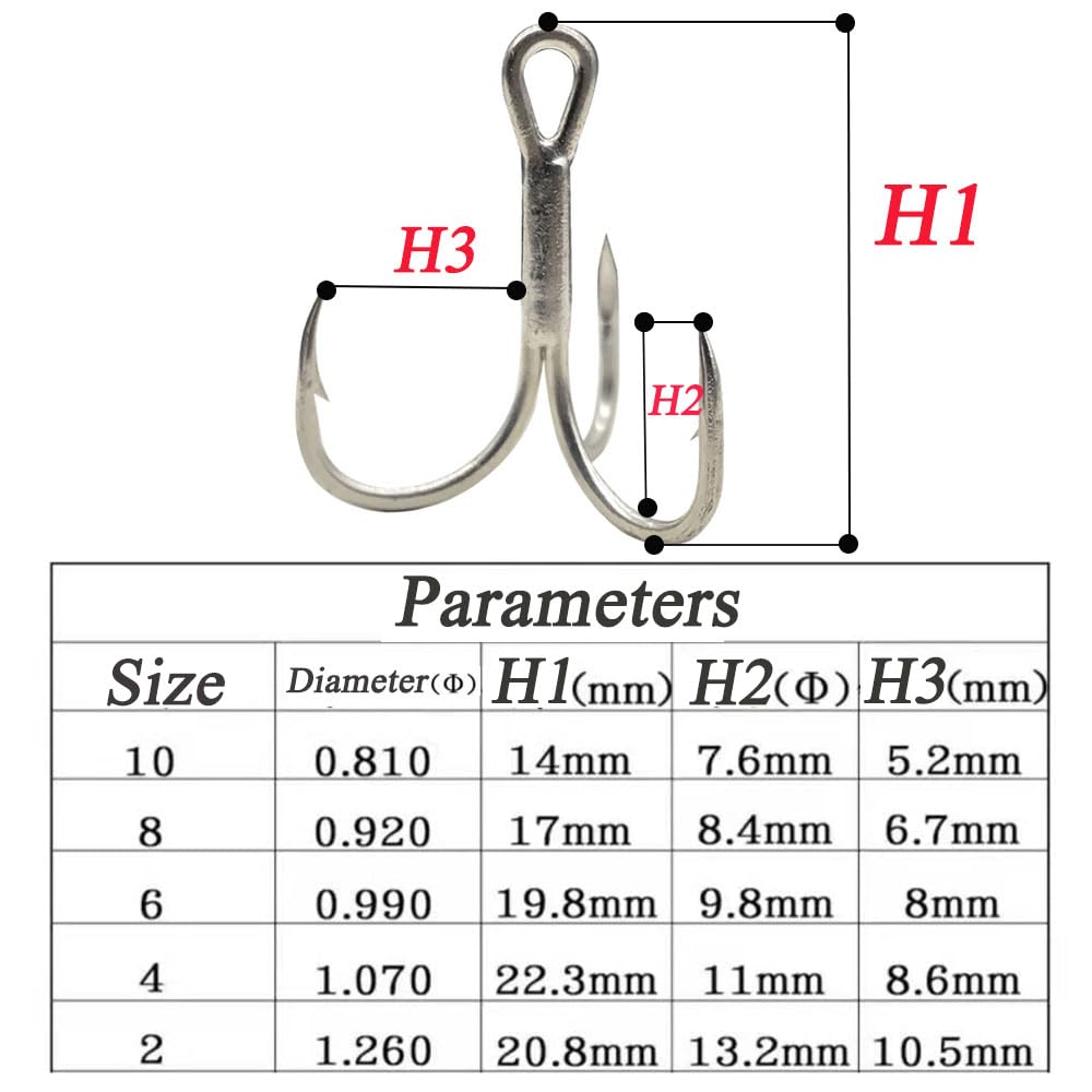 100 Uds anzuelos triples 4X Anzuelo de Pesca Fuerte Brabed Sharp Triple mar anzuelos de Pesca anzuelos de Asistencia