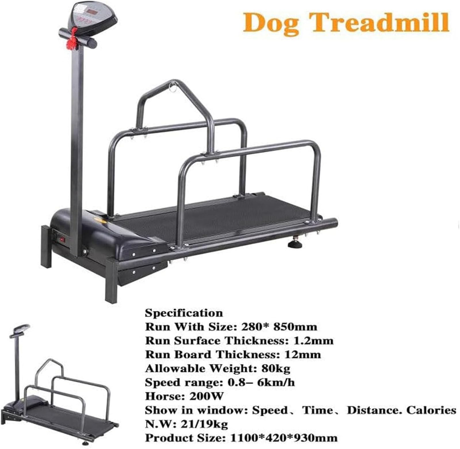 Hundelaufband FüR Kleine Hunde, Hundelaufband FüR Mittlere Hunde, 200w Motor, Geschwindigkeitsbereich 0,8–6 Km/H, Mit Neigungsverstellung Und Anzeigebildschirm, TragfäHigkeit 80 Kg