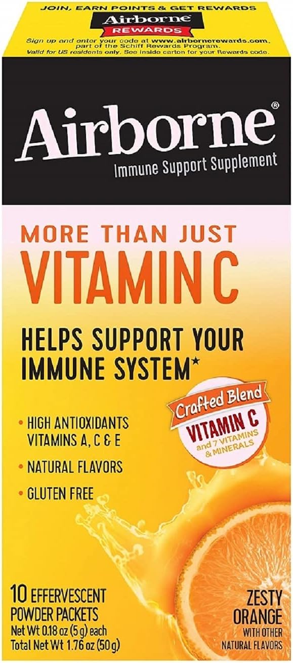 Airborne Vitamin C Blend Zesty Orange Effervescent Powder