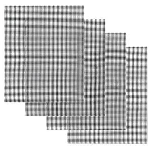 Byou Barbecuemat, grillfolie, anti-aanbaklaag, herbruikbaar en duurzaam, voor kolen, elektrisch, gas, grill, groente, zeevruchten, eieren, 4 verpakkingen