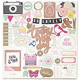 American Crafts Notes and Things Chipboard Stickers, 12-Inch by 12-Inch, Accents