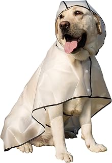 Dog Raincoat Waterproof Adjustable Dog Rain Jacket with Hood, Dog Hoodie Windproof Snowproof Dog Costume, Dog Raincoat for Large Dogs, Small Dogs, Size M