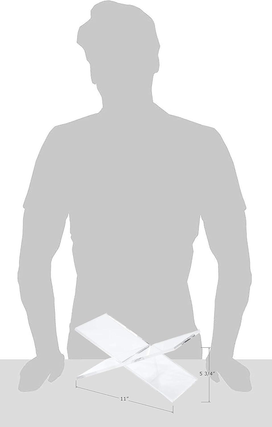 Red Co. Transparent Clear Acrylic Book Holder 2 Piece Reading Stand for Open and Closed Books, Magazines, Textbooks 6" x 11" x 6" : Office Products