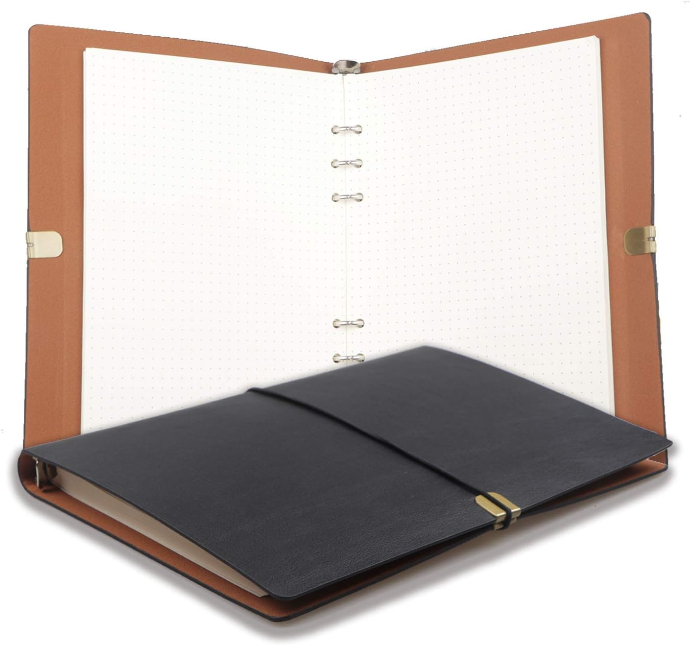 A5 Leather Binder Notebook, Langtor PU Journal Writing