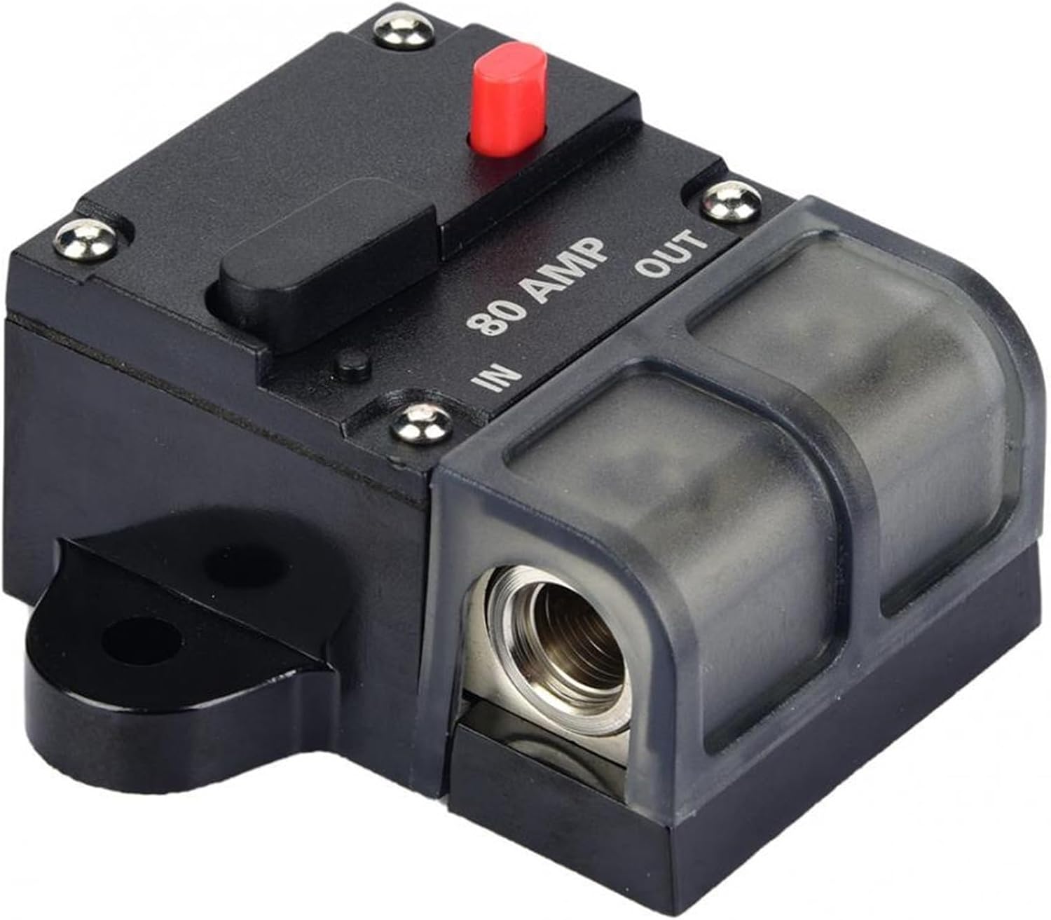 80A Car Audio Power Reset Fuse Holder Restorable Car Modified Audio Circuit Breaker Manual Reset Switch Fuse Holder