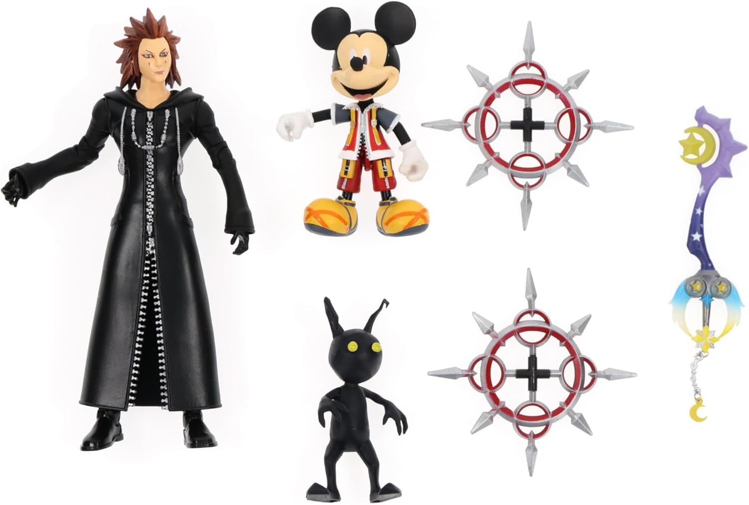 Diamond Select Toys Kingdom Hearts Select: Mickey, Axel, & Shadow Action Figure Set, Multi-Colored, 7 inches (APR178612)