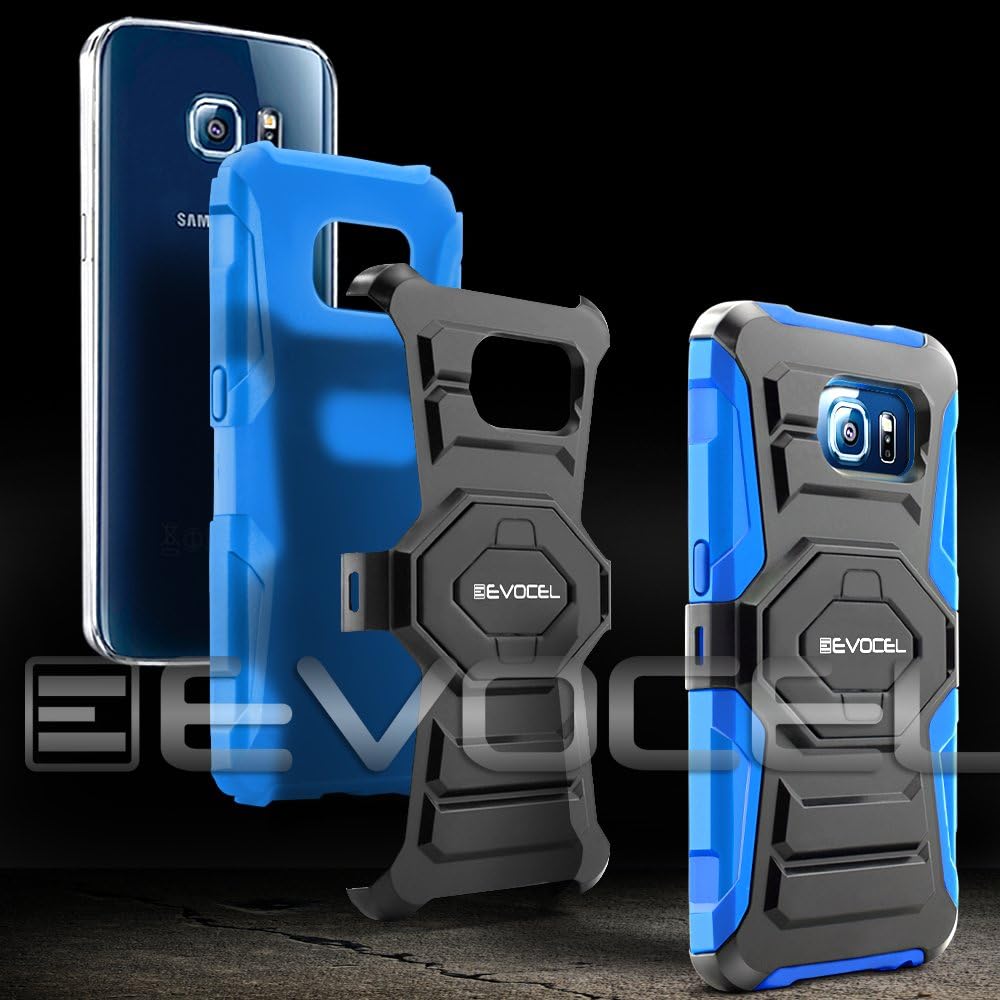 Evocel Galaxy S6 Edge Case, [New Generation] Dual Layer Rugged Holster Case with Kickstand & Belt Clip for Samsung Galaxy S6 Edge SM-G925 (Does NOT fit S6 Edge Plus - S6 Edge only), Blue