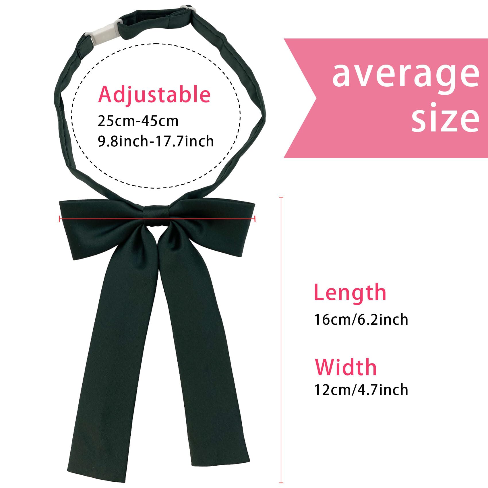 Bow Tie For Women, Satin Elegant Bowtie for Dresses & Graduation & School Uniform & Weddings UY-WBT-8 (Z - 3 Pieces - Red, Pink,Black)