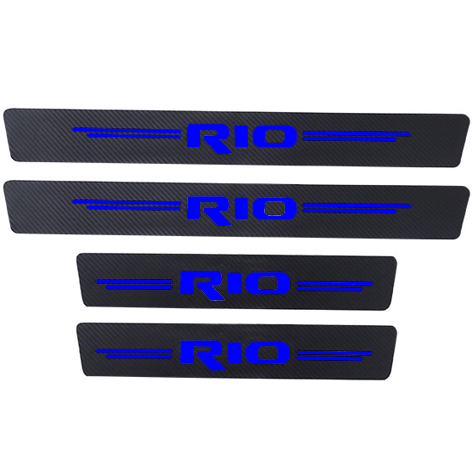 KAFMZEP Car Door Sill Protector for Kia Rio 2005-2020 4PCS Car Door Sill Scuff Plate Carbon Fiber Stickers Accessories,Blue