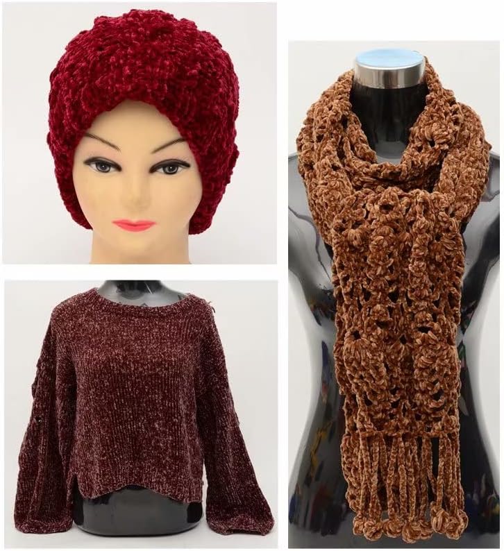 Miniatura 6 de 2 x 3.53 oz - Ovillo de felpilla de terciopelo suave para tejer y tejer a ganchillo amigurumi, súper voluminoso (blanco)