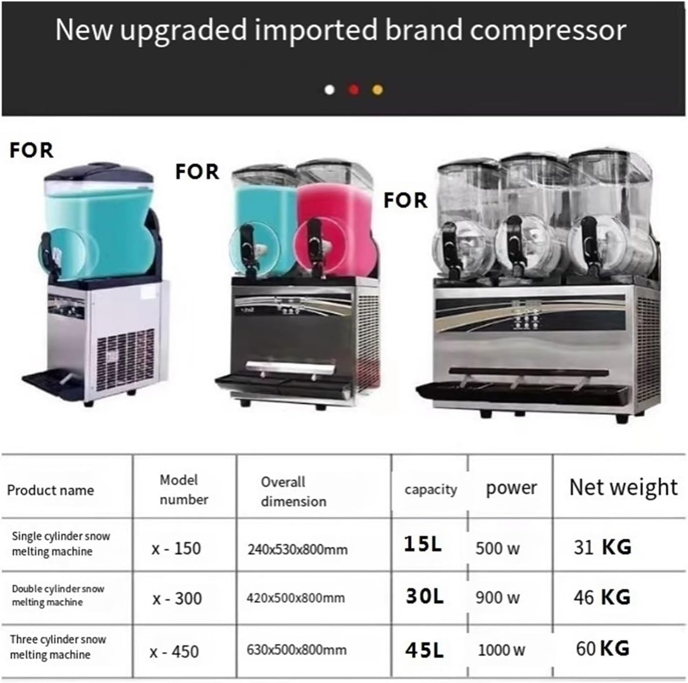 Original X-150 X-300 X-450 SingleDouble Triple Cylinder Push Handle (2PCS), Compatible With BQL Slurpee Lisong Spele Speler Icejoy Ice Music Icepleasure Snow Melt Machine Cold Drink Beverage S