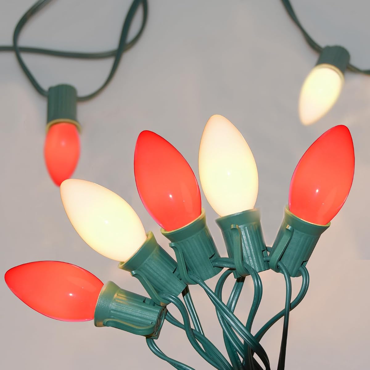 C9 Christmas Outdoor String Lights, 25 Feet Vintage Christmas Tree Lights With