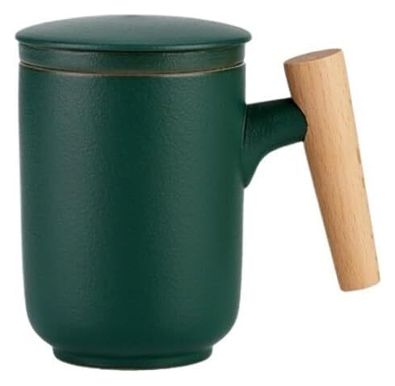TASSES, Tasse avec Couvercle Tasse à Thé Filtre en Céramique 330ml, Utilisation au Bureau avec Couvercle, Tasse, Tasse de Séparation de Thé Tasse Infuseur à Thé(Malachite Green)
