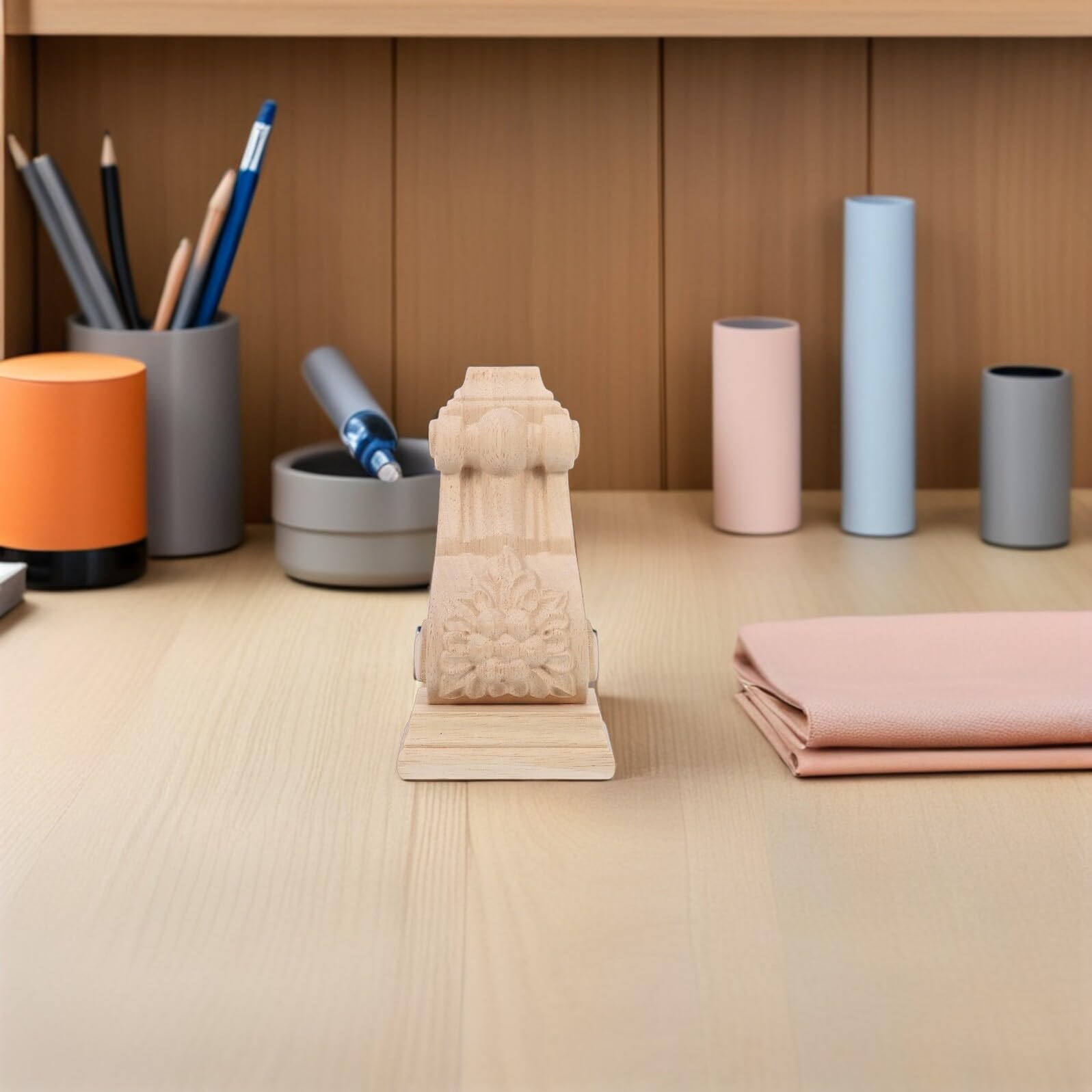 Alipis Ménsula Decorativa sin Pintar Estilo Europeo de Madera Tallada Patrones Detallados y Soporte para Vigas o Puertas en Decoración Rústica de Pared