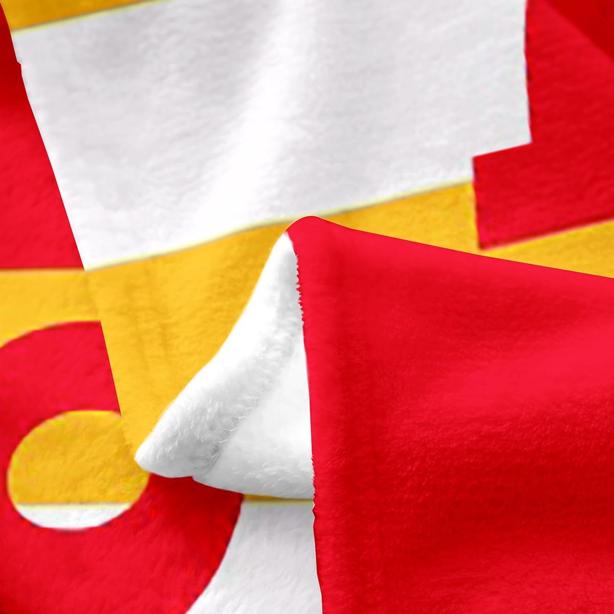 Feelyou Football Flannel Blanket Plush Fuzzy Kansas Fleece Throw Blanket for Boys Girls Football City Plush Lightweight Sofa Throw Sports Games Queen 90"x90" for Bed Couch Chair Living Room