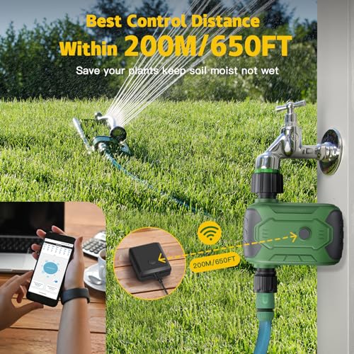 WiFi Water Timer for Garden Hose,YYSTEBS Smart WiFi Sprinkler Timer, Suitable for Garden Faucets, Covers 500 Feet Wi-Fi Range, Intelligent Garden Irrigation System by YYSTEBS - Used condition - Image 2