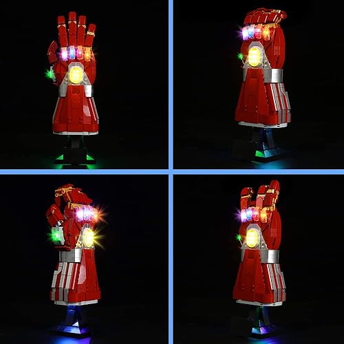 Miniatura 4 de VONADO Kit de luz LED para Lego Nano Gauntlet 76223, iluminación de edificios con control remoto compatible con juguete de ladrillos de guantelete