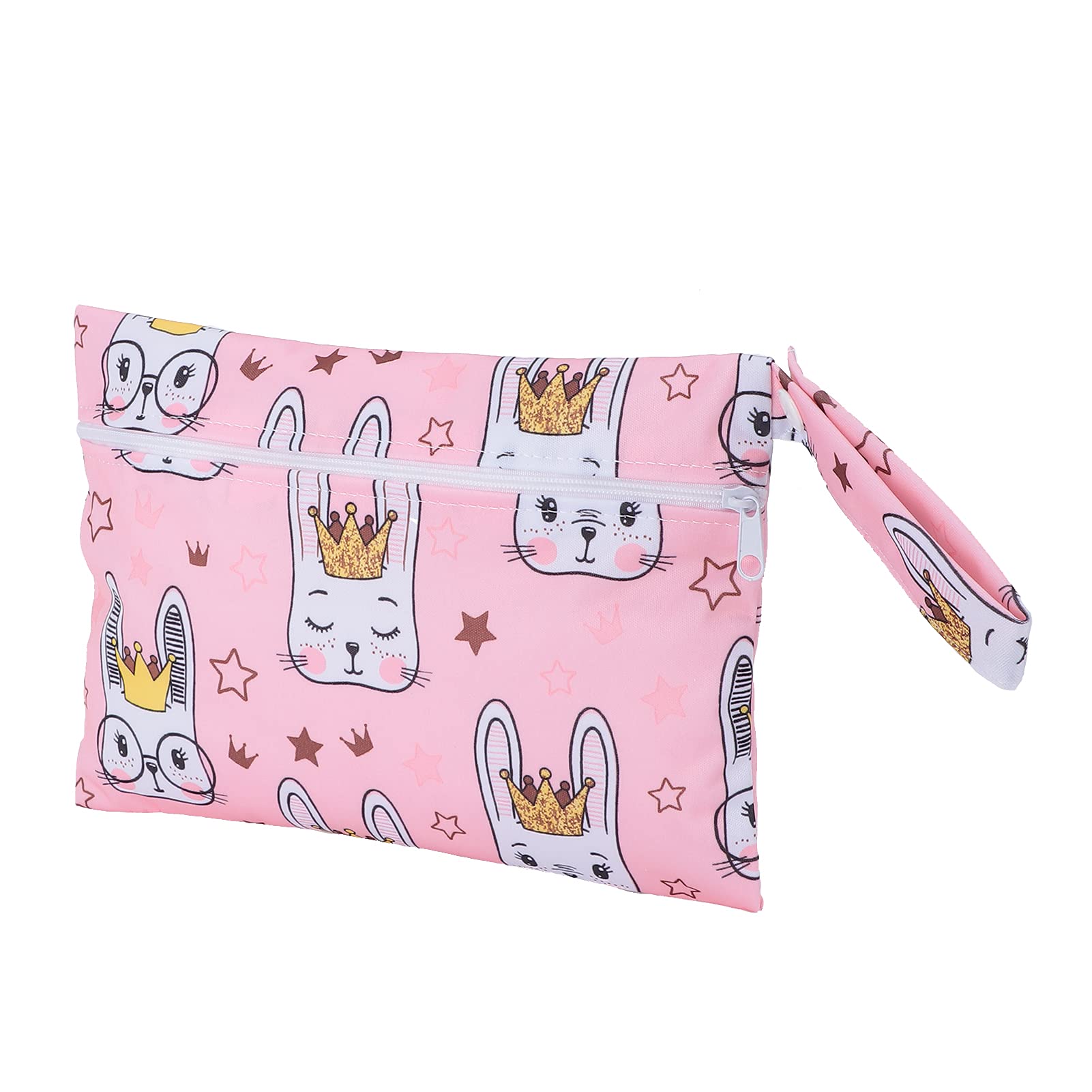Cloth Diaper Bag, Soft Skin Friendly Safe Eco Friendly Cute Exquisite Cartoon Diaper Storage Bag for Home Travel for Camping Outing for Parents(No. 30 Pink Rabbit)-image-4